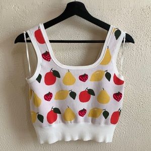 & Other Stories cropped fruit print tank top vest size XS like new